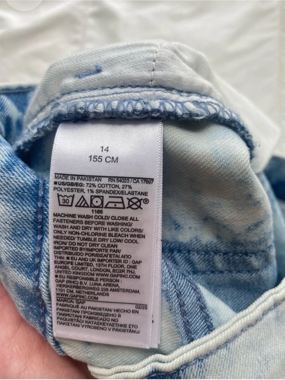 GAP Light Blue Acid Wash Denim Shorts